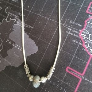 Silver and Sapphire 14" necklace